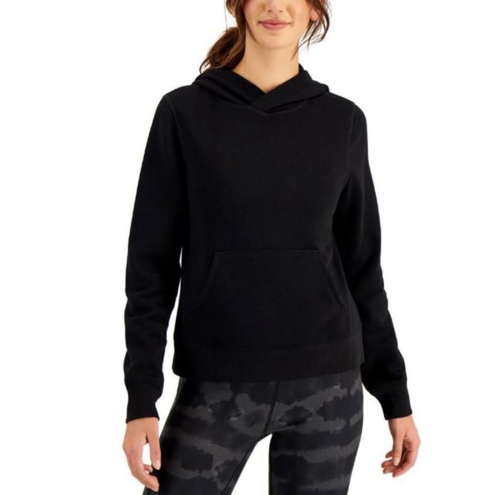 Ideology Women's Fleece Hoodie Sweatshirts, Deep Black, Size Small
